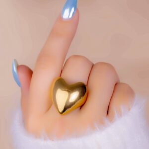 Anillo Corazón Liso Dorado