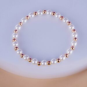 Pulsera Perlas Oro Rosa
