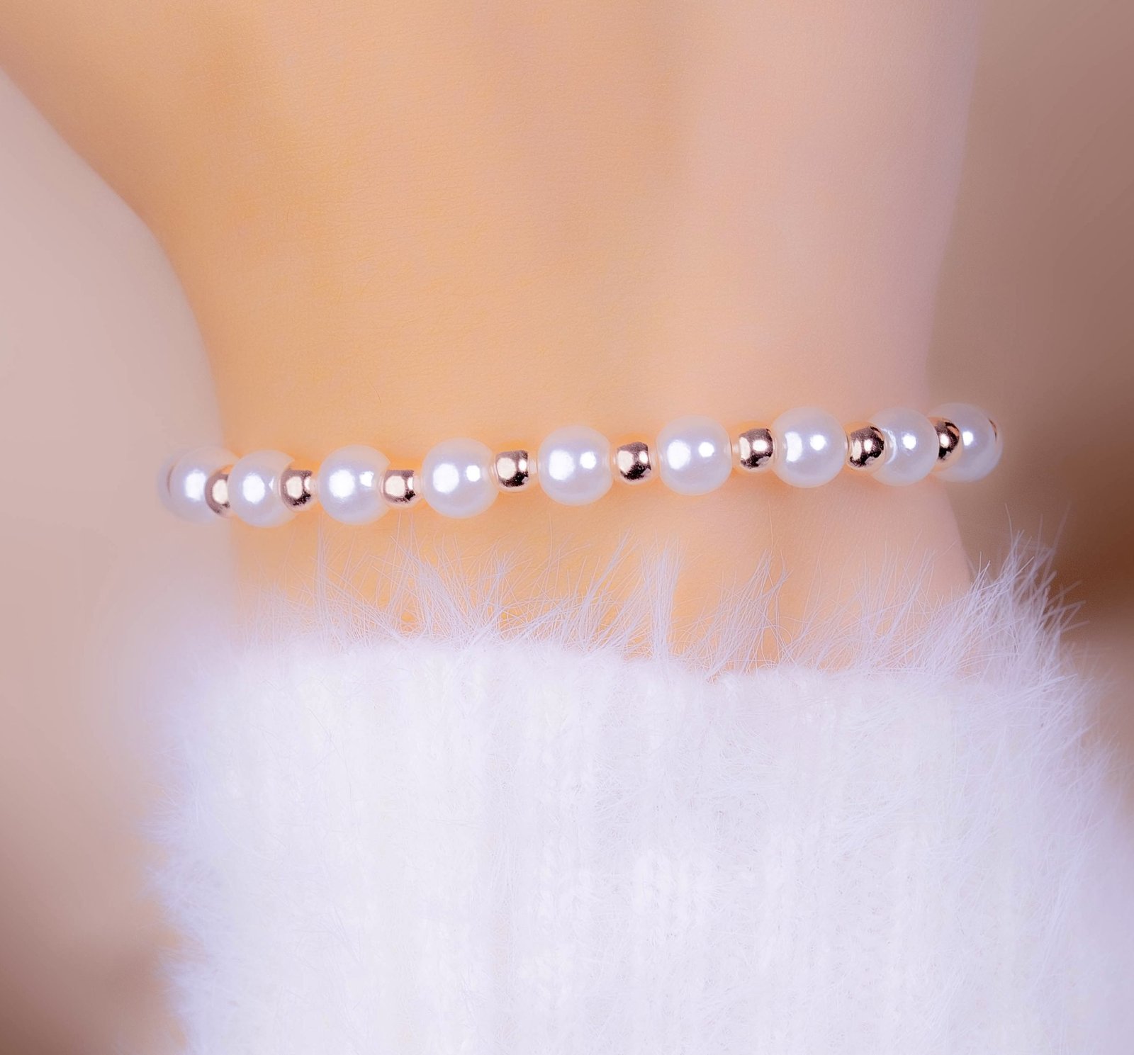 Pulsera Perlas Oro Rosa 4 Pulsera Perlas Oro Rosa - Imagen 4