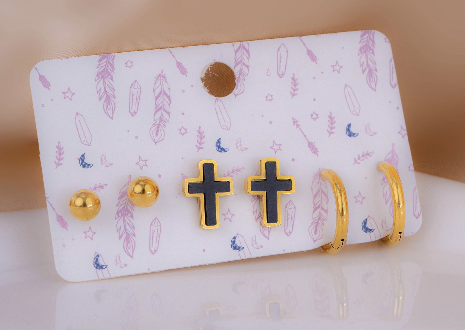 Set Aretes Cruces Candongas 3 Set Aretes Cruces Candongas - Imagen 3