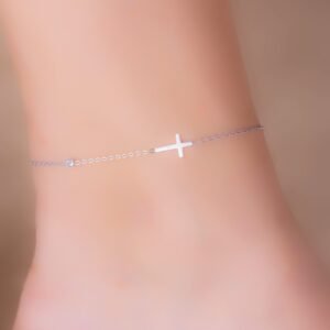 Tobillera Cruz Plateada